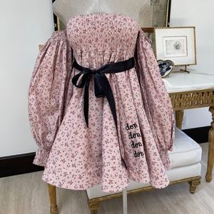 Capuccino Pink Floral Off The Shoulder Mini Dress Size S